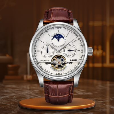 Jasper | Automatisch Mechanisch Horloge met Tourbillon en Leren Band 9
