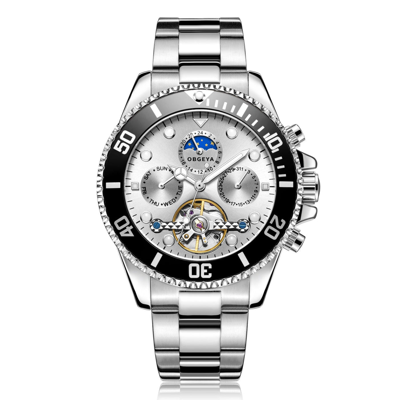 Jasper | Automatisch Tourbillon-polshorloge van Roestvrij Staal met Kalenderfunctie 7