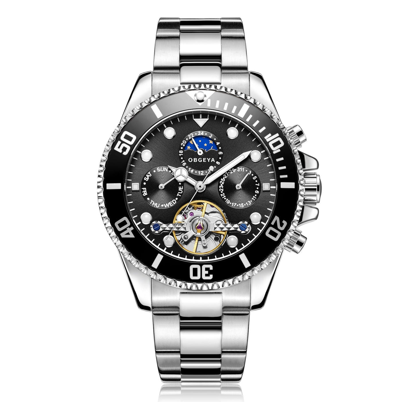 Jasper | Automatisch Tourbillon-polshorloge van Roestvrij Staal met Kalenderfunctie 8