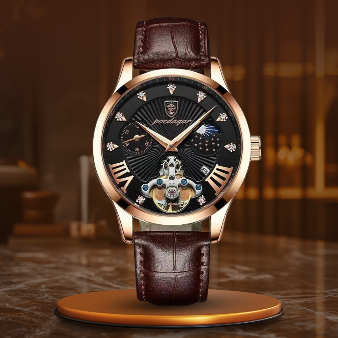 Jasper | Casual Quartz Herenhorloge met Leren Band 0