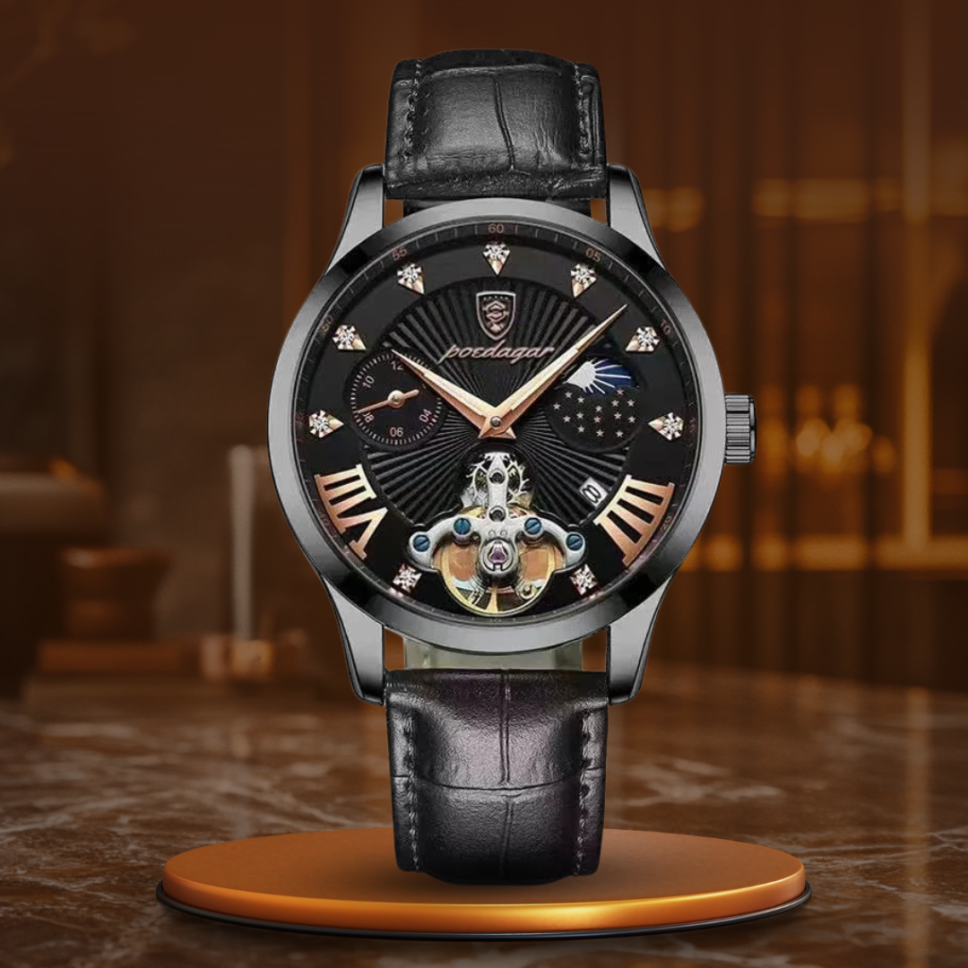 Jasper | Casual Quartz Herenhorloge met Leren Band 10