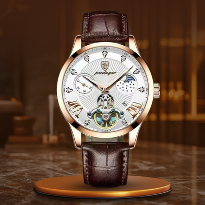 Jasper | Casual Quartz Herenhorloge met Leren Band 11