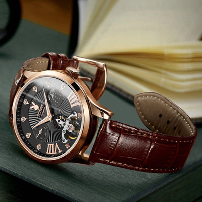 Jasper | Casual Quartz Herenhorloge met Leren Band 6