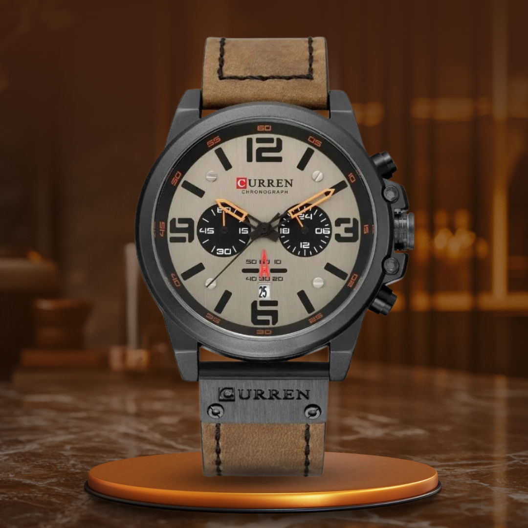 Jasper | Casual Quartz Horloge met Leren Band en Chronograaffunctie 11