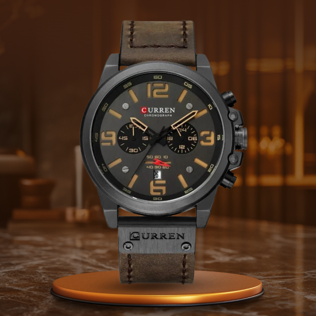 Jasper | Casual Quartz Horloge met Leren Band en Chronograaffunctie 12