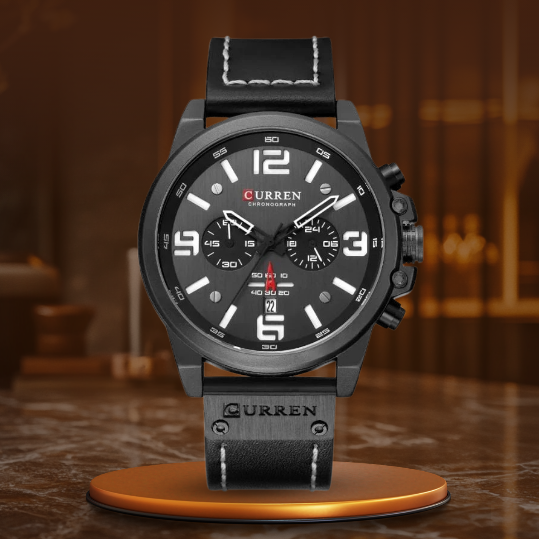 Jasper | Casual Quartz Horloge met Leren Band en Chronograaffunctie 9