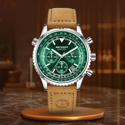 Jasper | Chronograafhorloge met leren band en kwartsuurwerk 1
