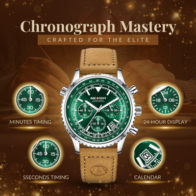 Jasper | Chronograafhorloge met leren band en kwartsuurwerk 6