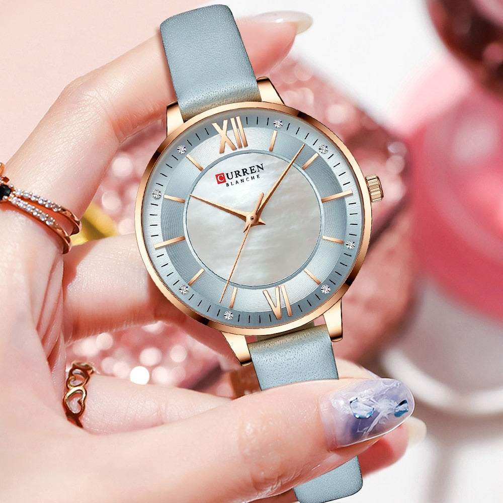 Jasper | Dameshorloge Goud met Leren Band en Quartz Uurwerk 1
