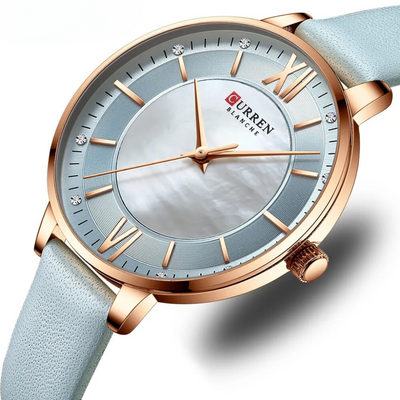 Jasper | Dameshorloge Goud met Leren Band en Quartz Uurwerk 3