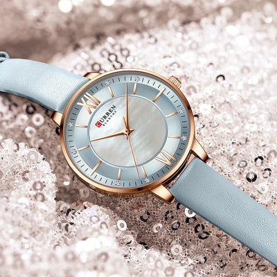 Jasper | Dameshorloge Goud met Leren Band en Quartz Uurwerk 5
