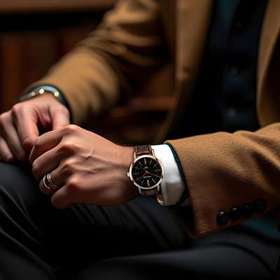 Jasper | Kwartshorloge met Leren Band en Quartz Uurwerk 1