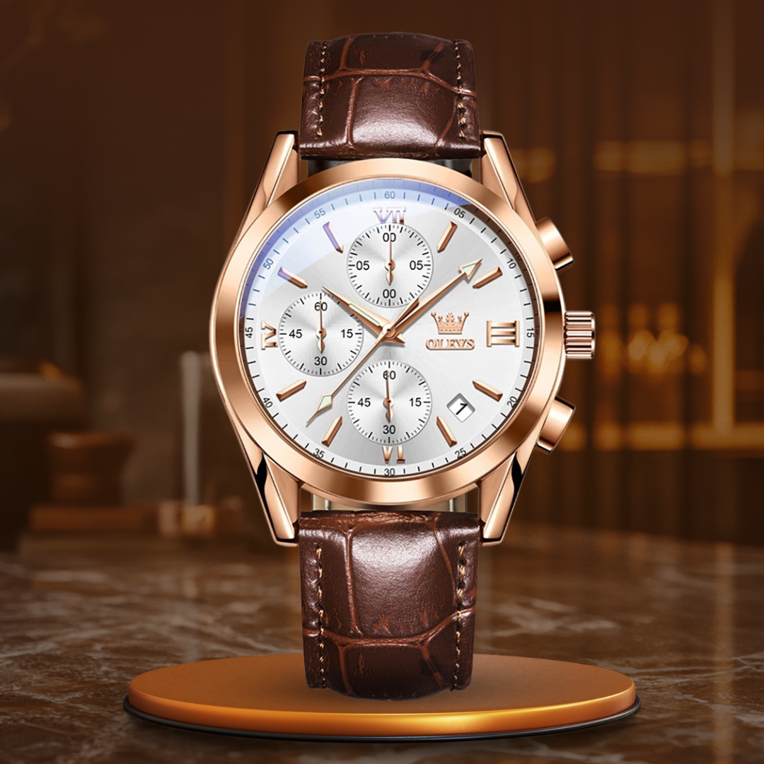 Jasper | Lichtgevend Chronograafhorloge met Leren Band 11