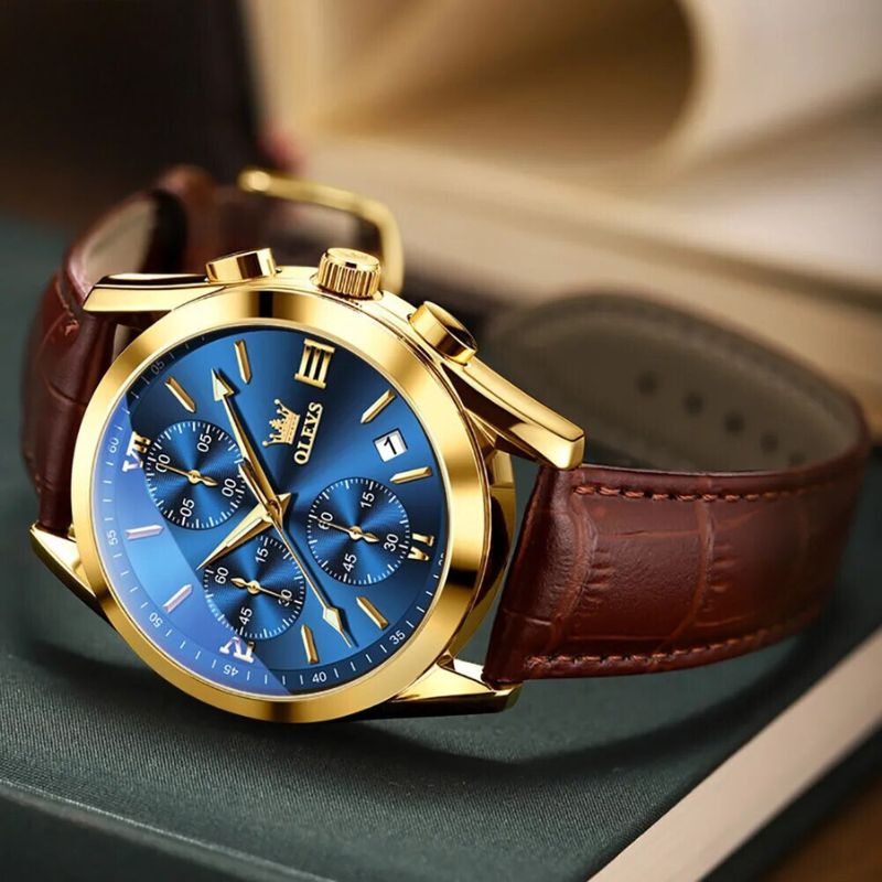 Jasper | Lichtgevend Chronograafhorloge met Leren Band 5