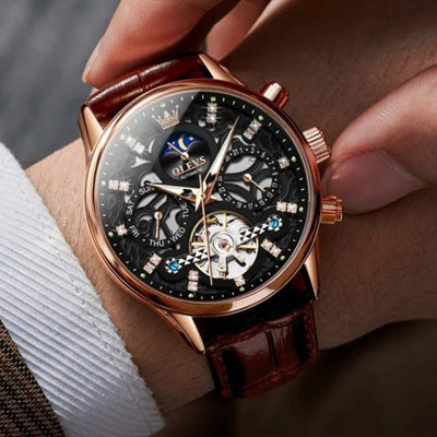 Jasper | Mechanisch Automatisch Horloge Met Leren Band 4