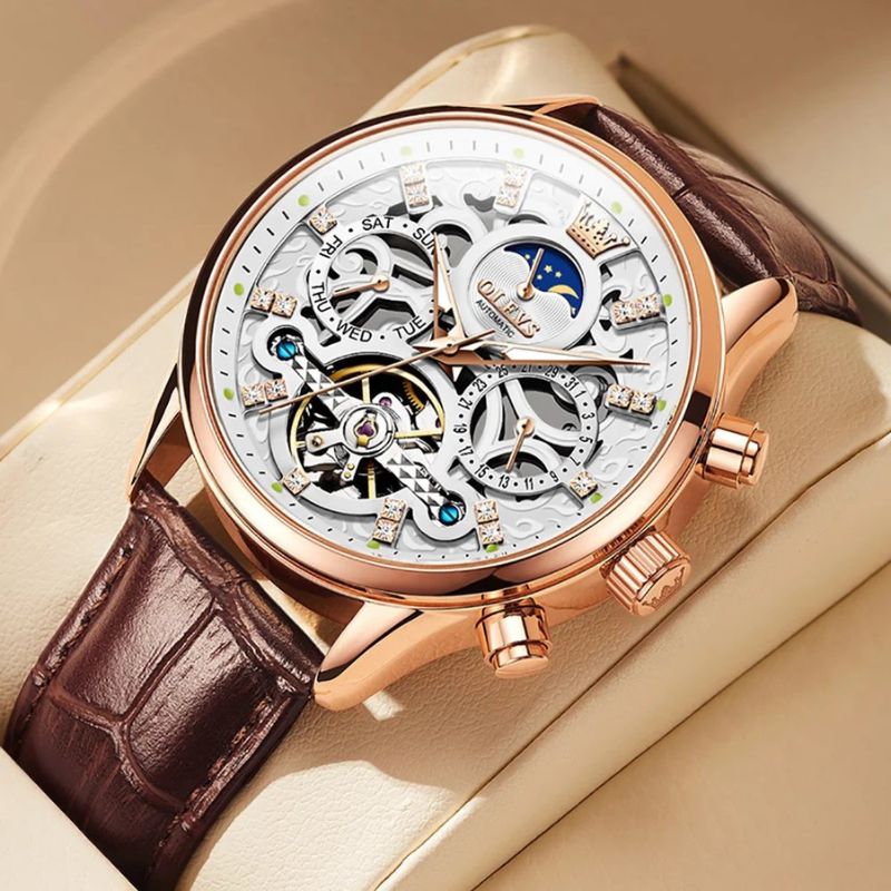 Jasper | Mechanisch Automatisch Horloge Met Leren Band 8