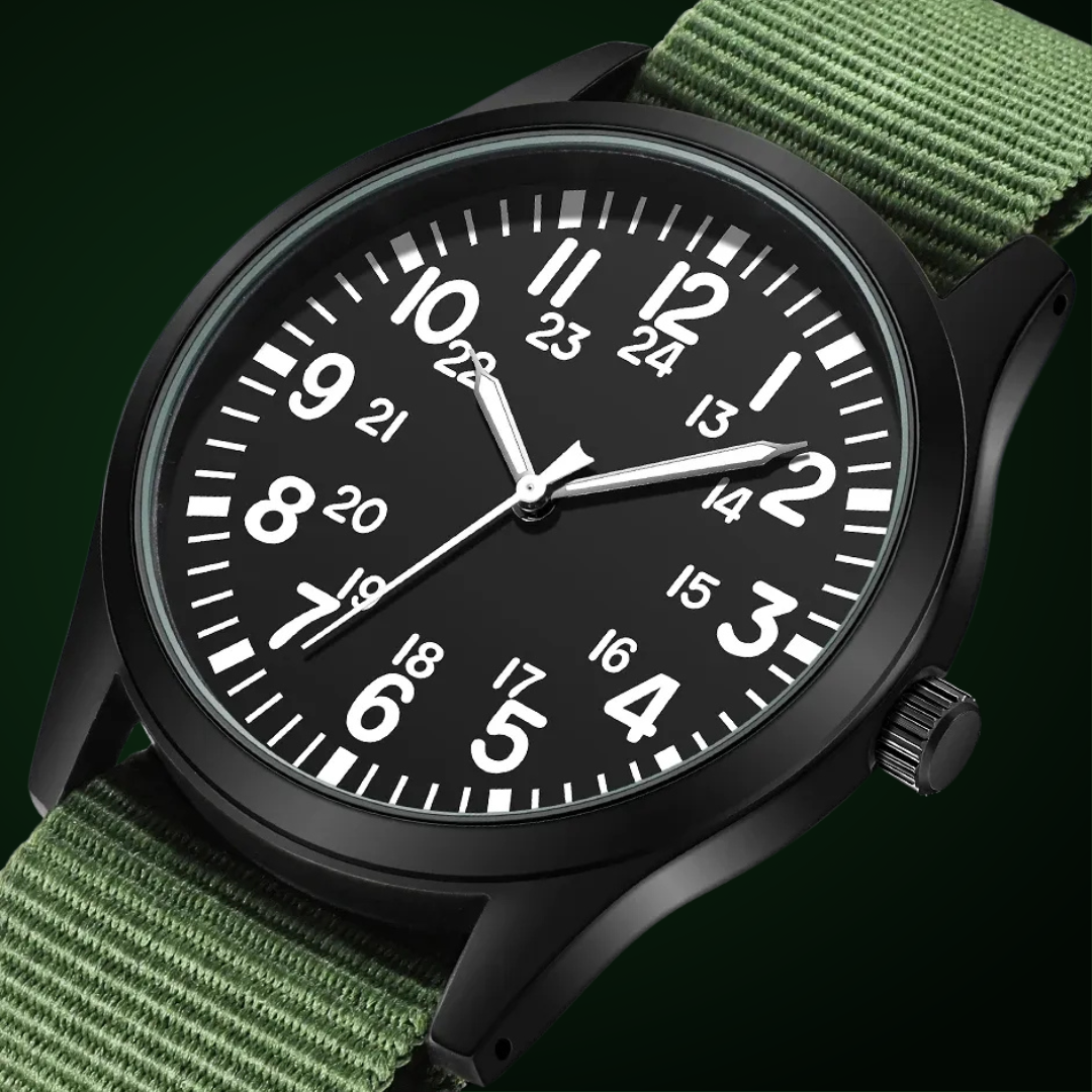 Jasper | Militair Horloge met 24-Uursweergave en Stoffen Band 2