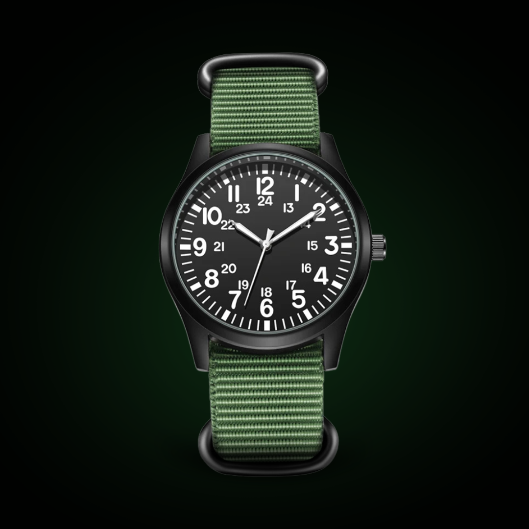 Jasper | Militair Horloge met 24-Uursweergave en Stoffen Band 4