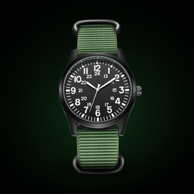 Jasper | Militair Horloge met 24-Uursweergave en Stoffen Band 4