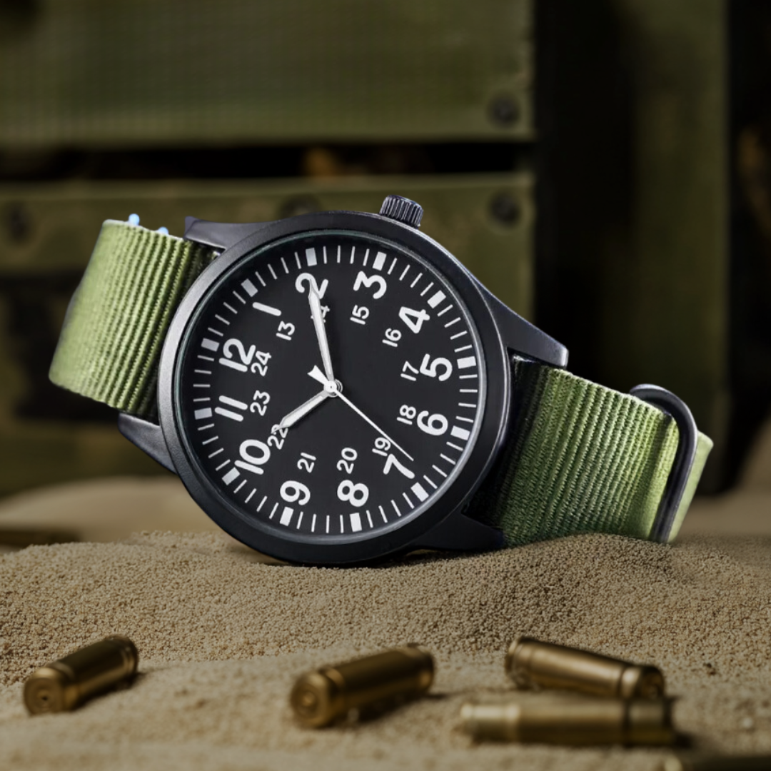 Jasper | Militair Horloge met 24-Uursweergave en Stoffen Band 5