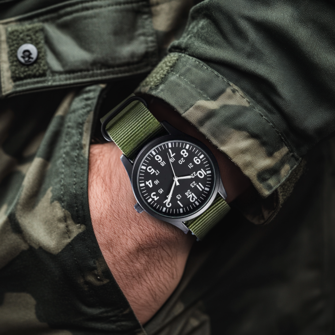 Jasper | Militair Horloge met 24-Uursweergave en Stoffen Band 6