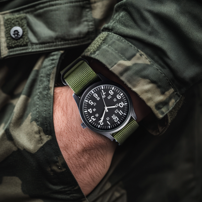Jasper | Militair Horloge met 24-Uursweergave en Stoffen Band 6