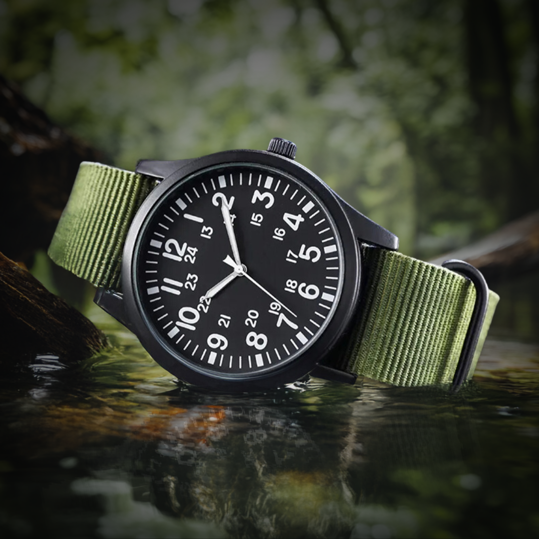 Jasper | Militair Horloge met 24-Uursweergave en Stoffen Band 7
