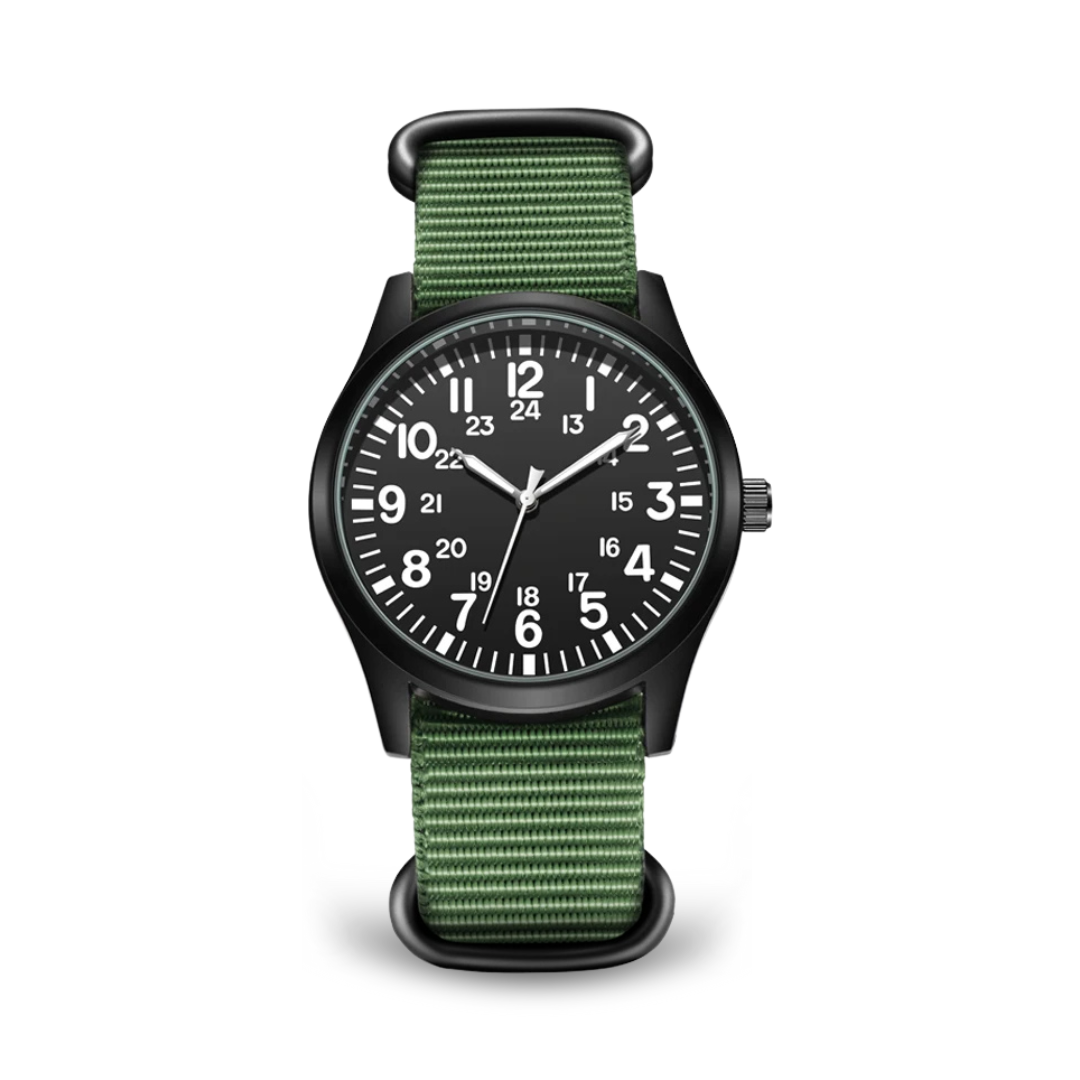 Jasper | Militair Horloge met 24-Uursweergave en Stoffen Band 8