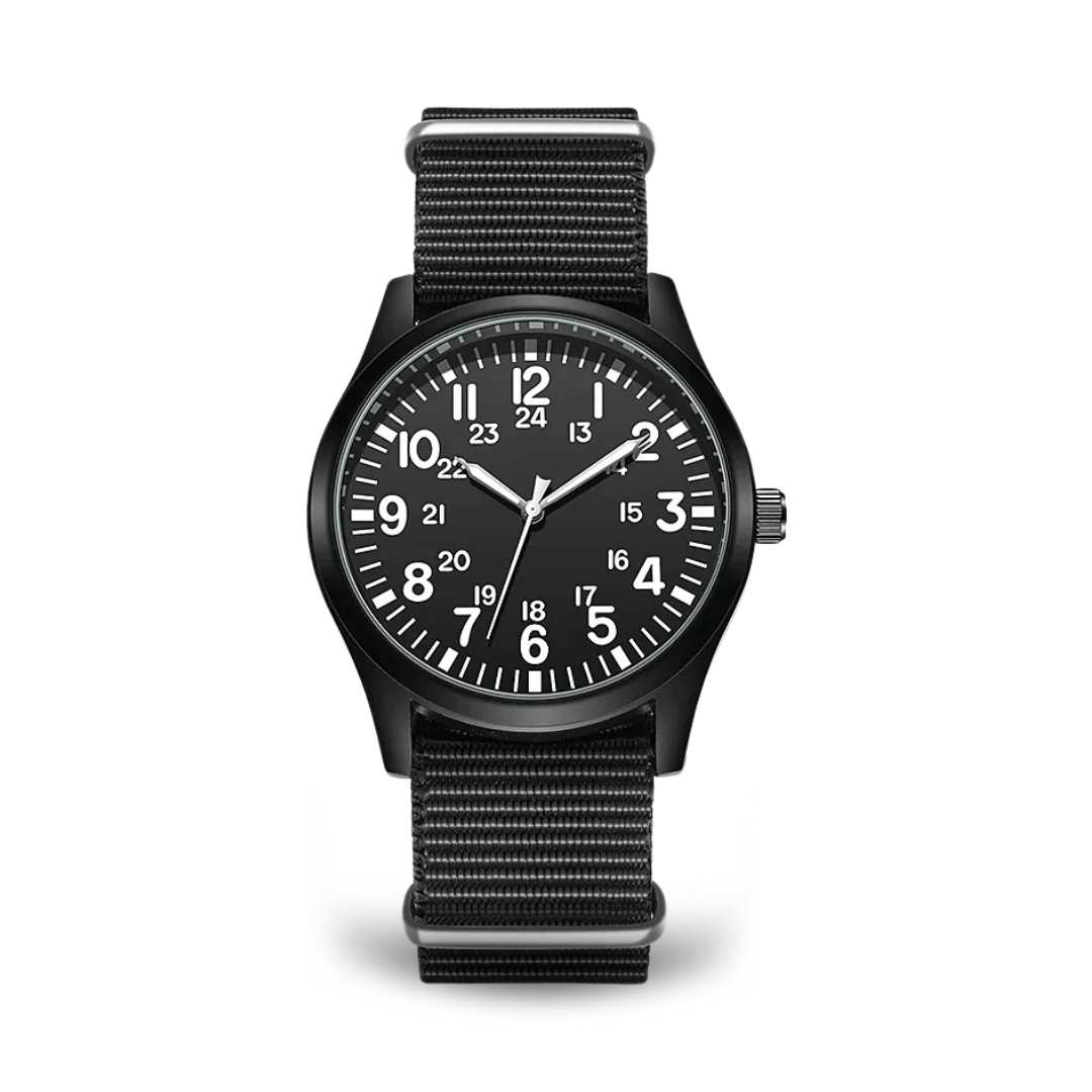 Jasper | Militair Horloge met 24-Uursweergave en Stoffen Band 9