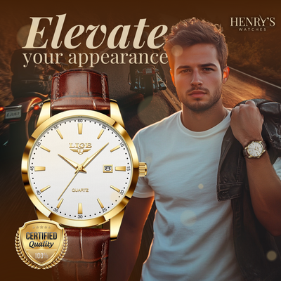 Jasper | Militair Leren Horloge met Datum- en Weekweergave 7