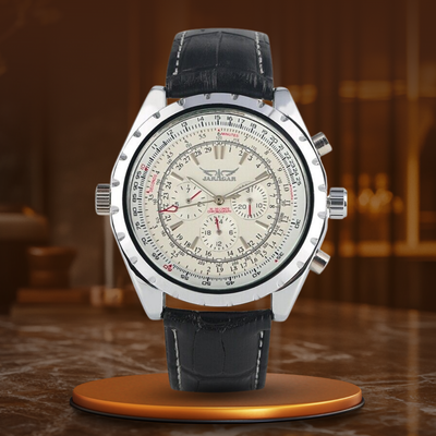 Jasper | Militair Mechanisch Horloge met Leren en Stalen Band 10