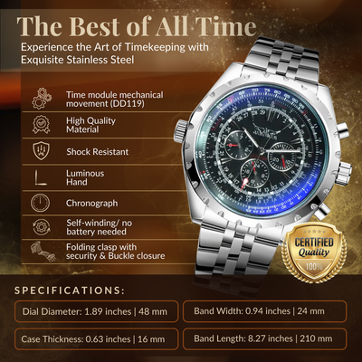 Jasper | Militair Mechanisch Horloge met Leren en Stalen Band 5