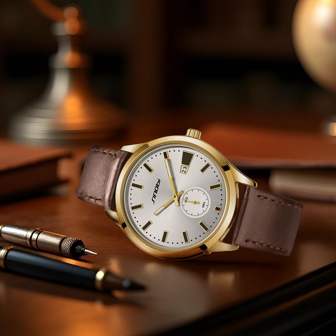 Jasper | Minimalistisch Herenhorloge met Lederen Band en Quartz Uurwerk 1