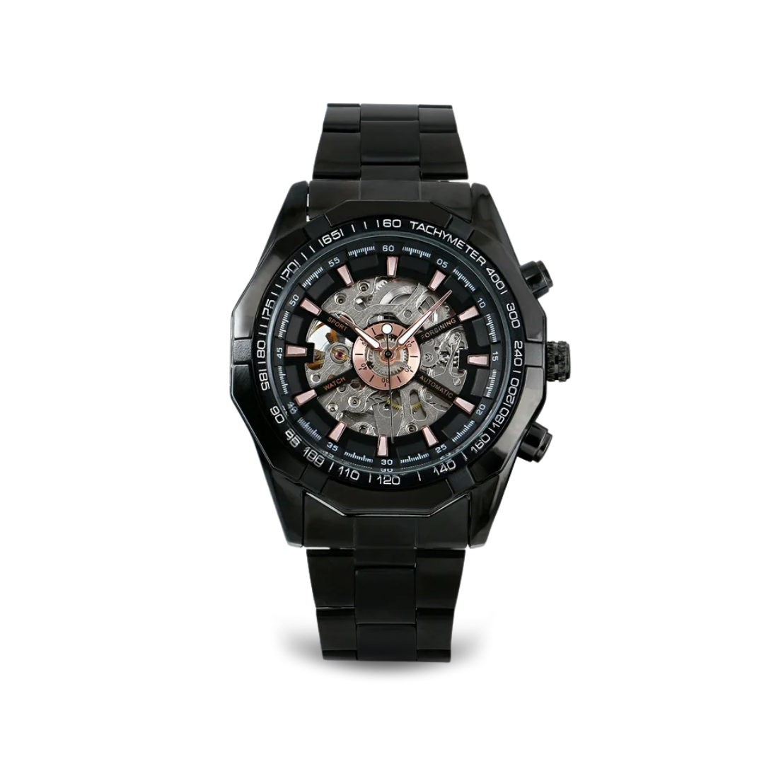 Jasper | Motorhead Dagger Uurwerk met Skeleton Wijzerplaat en Stalen Band 11