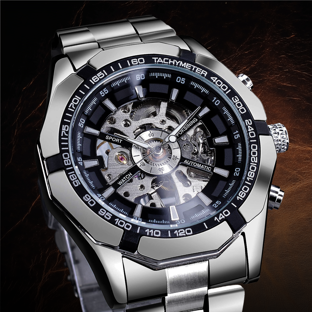 Jasper | Motorhead Dagger Uurwerk met Skeleton Wijzerplaat en Stalen Band 6