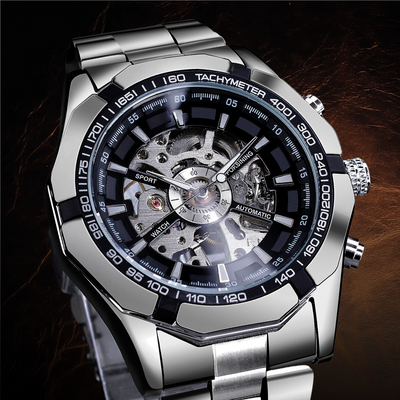 Jasper | Motorhead Dagger Uurwerk met Skeleton Wijzerplaat en Stalen Band 6