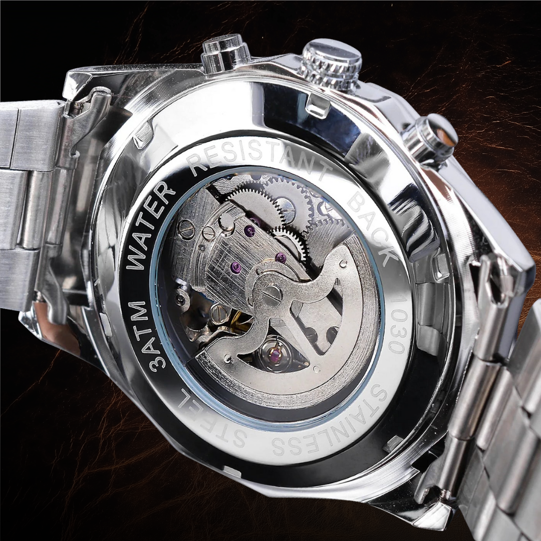 Jasper | Motorhead Dagger Uurwerk met Skeleton Wijzerplaat en Stalen Band 7