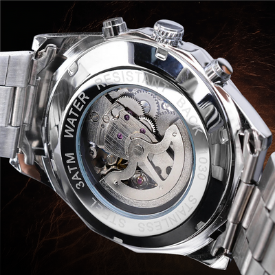 Jasper | Motorhead Dagger Uurwerk met Skeleton Wijzerplaat en Stalen Band 7