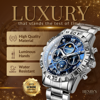 Jasper | Robuust Chronograaf Horloge met Metalen Band en Lichtgevende Wijzers 2