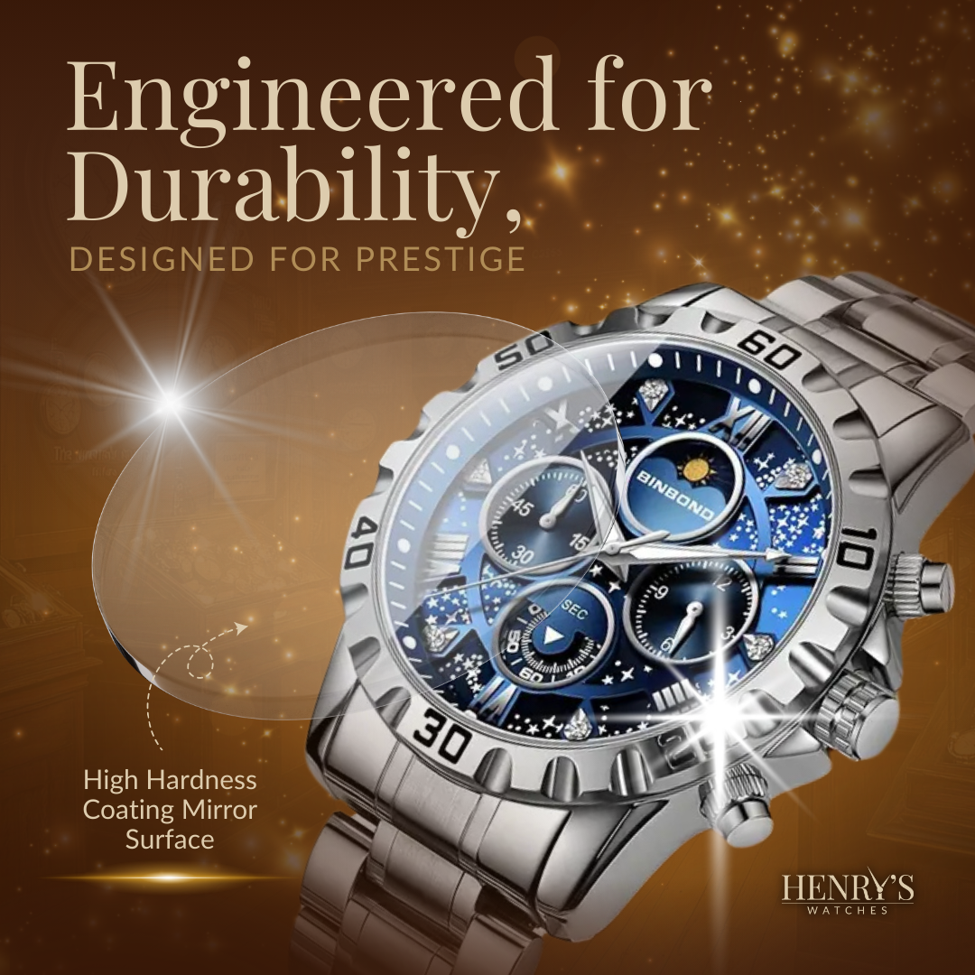 Jasper | Robuust Chronograaf Horloge met Metalen Band en Lichtgevende Wijzers 6