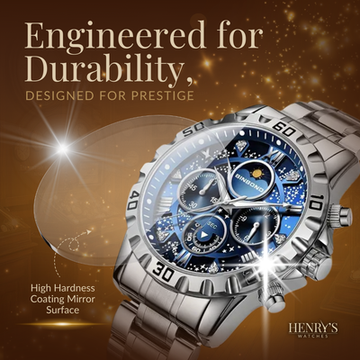 Jasper | Robuust Chronograaf Horloge met Metalen Band en Lichtgevende Wijzers 6