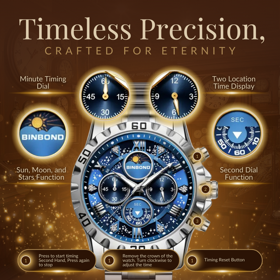 Jasper | Robuust Chronograaf Horloge met Metalen Band en Lichtgevende Wijzers 7