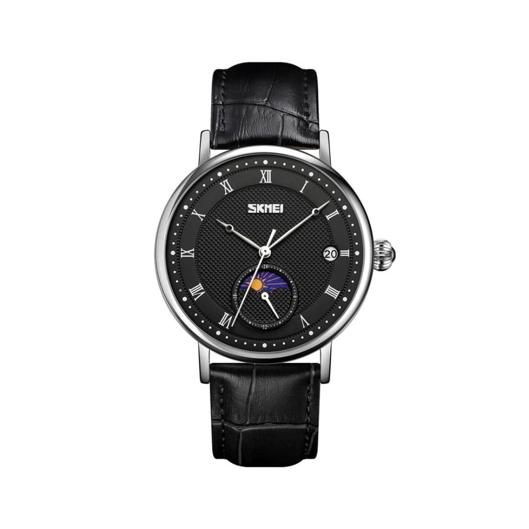 Jasper | Roestvrij Stalen Maanfasehorloge met Leren Band 7