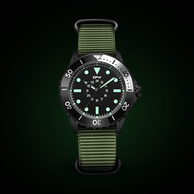 Jasper | Tactisch Duikerstijl Horloge met Stoffen Band en 24-Uurs Wijzerplaat 5