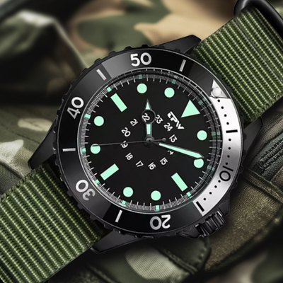 Jasper | Tactisch Duikerstijl Horloge met Stoffen Band en 24-Uurs Wijzerplaat 6