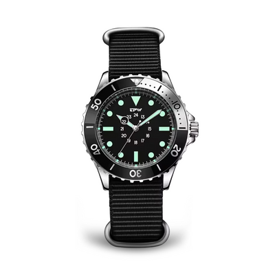 Jasper | Tactisch Duikerstijl Horloge met Stoffen Band en 24-Uurs Wijzerplaat 9
