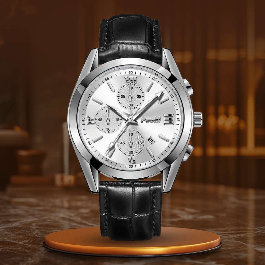 Jasper | Zakelijk Quartz Herenhorloge Met Leren Band 11