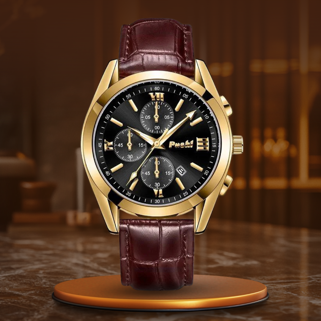 Jasper | Zakelijk Quartz Herenhorloge Met Leren Band 12