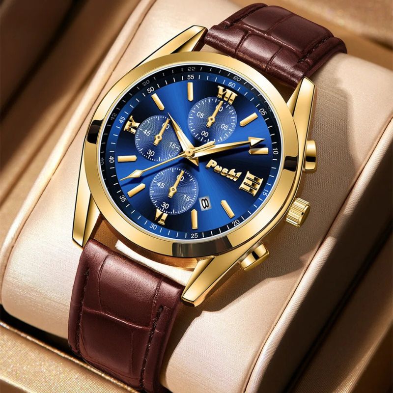 Jasper | Zakelijk Quartz Herenhorloge Met Leren Band 1