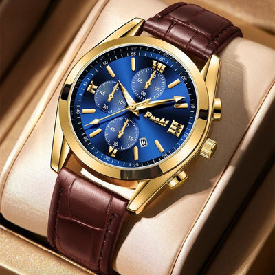 Jasper | Zakelijk Quartz Herenhorloge Met Leren Band 1